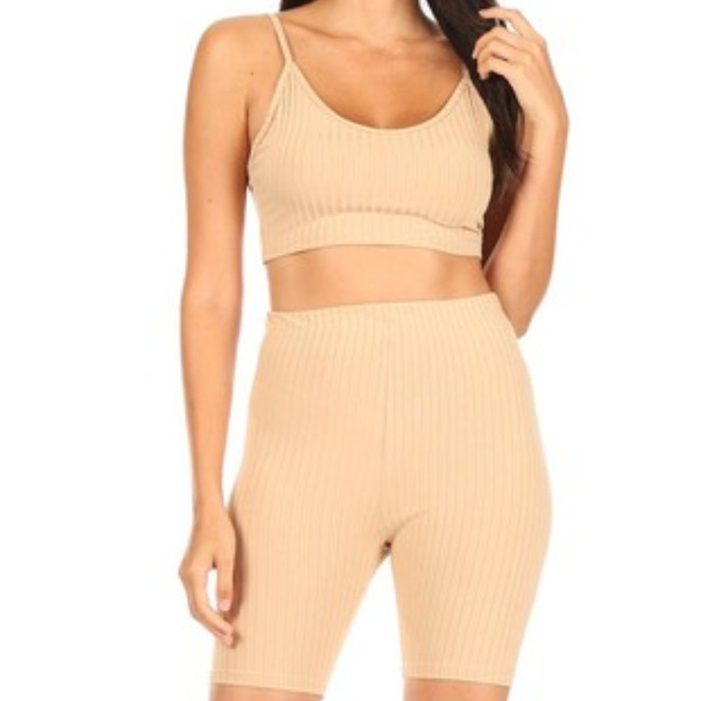 Ribbed Biker Short Set - Picture 3 of 3
